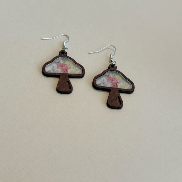 Mushroom earrings M860 - Picture 3 of 4